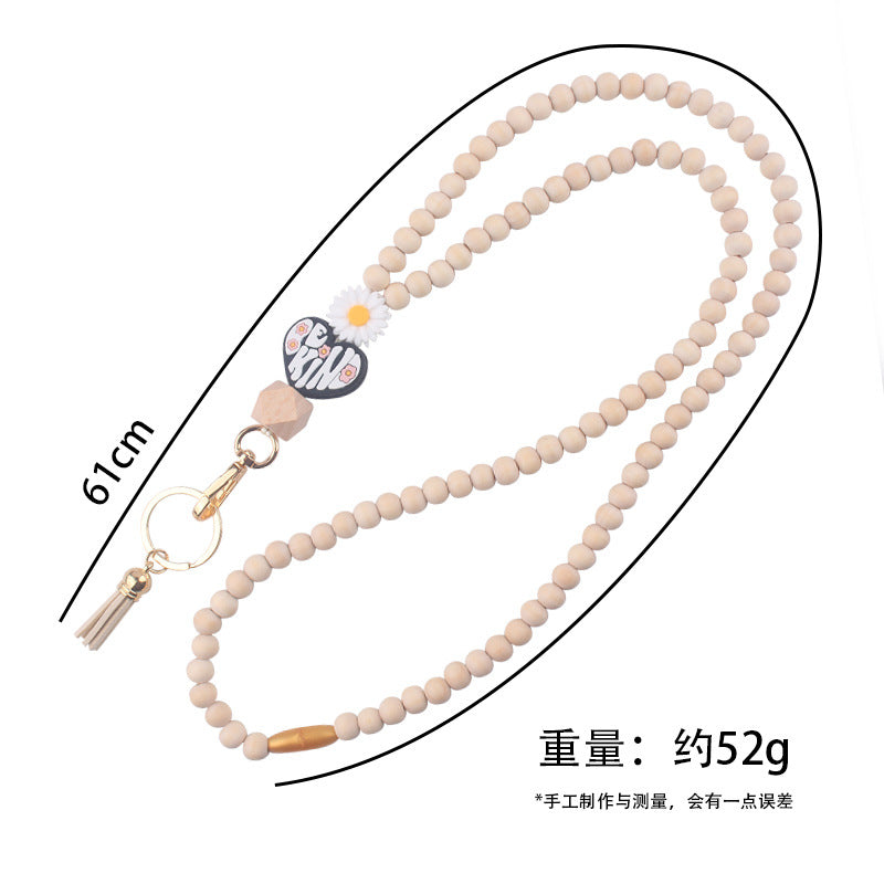 Wholesale New Wooden Bead Necklace Keychain